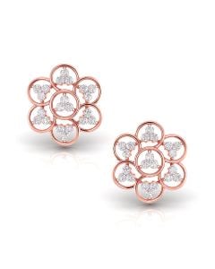 Twinkling Floral Charm Diamond Earrings