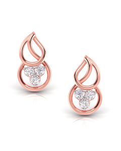 Contemporary Charm Gold & Diamond Studs