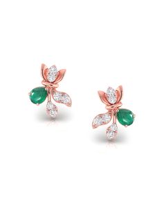 Emerald bud diamond studs