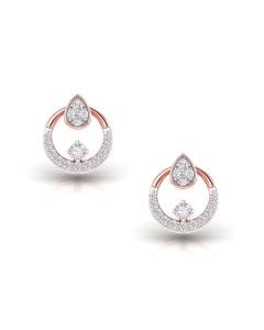 Glittering Loop Diamond Studs