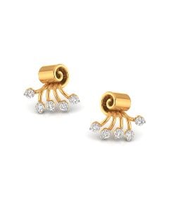 Intriguing Designer Gold Diamond Studs