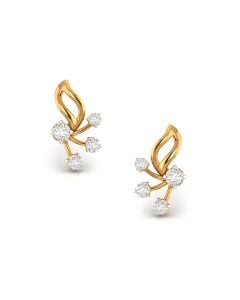 Contemporary Flower Diamond Studs