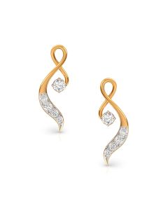 Sparkling wave diamond earrings