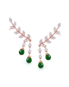 Twin Emerald Drops Diamond Earrings