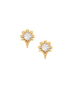 Floral Glow Solitaire Earrings