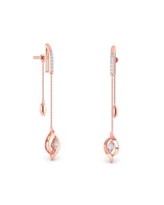 Abundant Rose Gold Drop Diamond Earrings