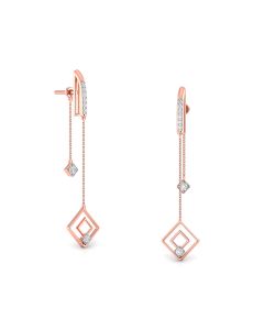 Flawless Open Square Drop Diamond Earrings