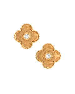 Floral Texture Solitaire Studs