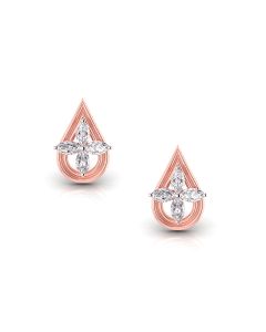 Glittering Diamond Stud Earrings