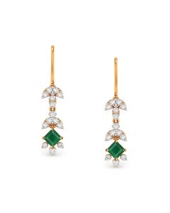 Emerald Love Diamond Drop Earrings