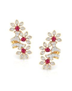 Luminous Floral Vine Diamond Earrings