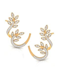 Floral Charm Diamond & Gold Earrings