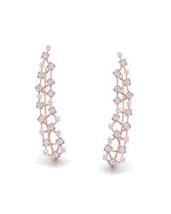 Contemporary Rose Gold Diamond Earrings