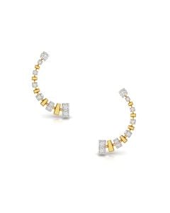 Geometric Curve Diamond Earrings