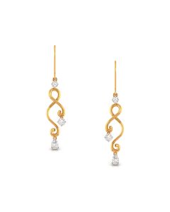 Curvy charm diamond earrings