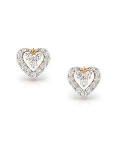Diamonds Heart Stud Earrings