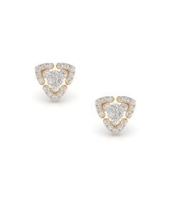 Twinkling Triangle Diamond Stud Earrings