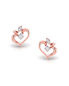 Sparkling Heart Diamond Studs