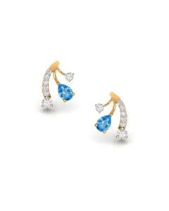 Turquoise Charm Diamond Stud Earrings