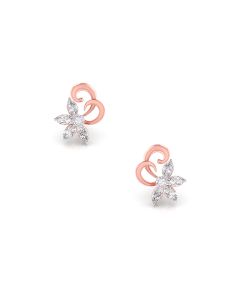 Floral Radiance Diamond Stud Earrings