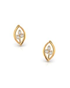 Elegant Leaf Diamond Studs