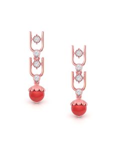 Contemporary Ruby Loving Hearts Earrings