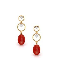 Elegant Rubies Cocktail Diamond Earrings