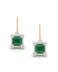 Radiant-Cut Emerald Drop Earrings