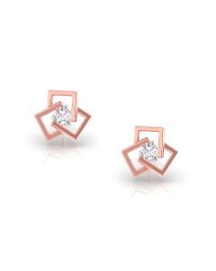 Twinkling squares diamond studs