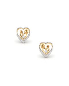 Graceful Heart Gold Diamond Studs