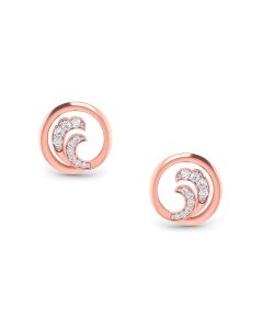 Circular Rose Gold Diamond Studs