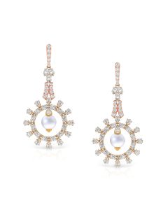 Fantastic Diamond Pearl Earrings