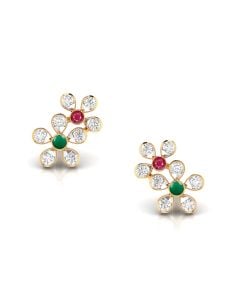 Elegant Gemstone Diamond Studs