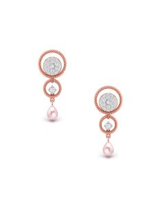 Pearl Drop Diamond Shiny Earrings