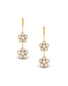 Twin Flowers Diamond Earrings