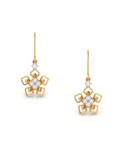 Glossy Floral Droplets Diamond Earrings