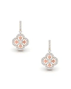 Sparkling Floral Drop Diamond Earrings
