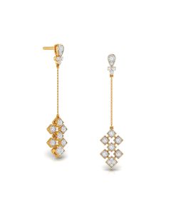 Charming Gold Diamond Earrings