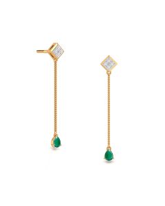 Stunning Gold Emerald Earrings