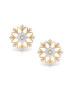 Dazzling Floral Diamond Stud Earrings