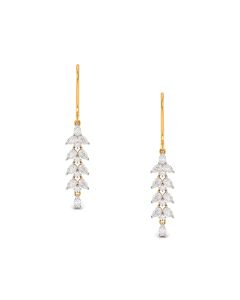 Twinkling Fern Diamond Drop Earrings