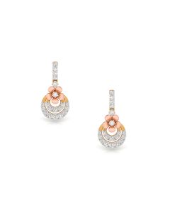 Glistening Floral Loops Diamond Earrings