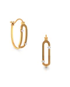 Trendy Design Diamond Hoop Earrings