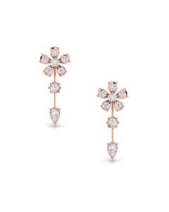 Floral Aura Diamond Dangler Earrings