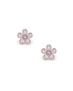 Breathtaking Floral Diamond Stud Earrings