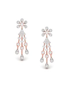 Floral Rays Diamond Drop Earrings