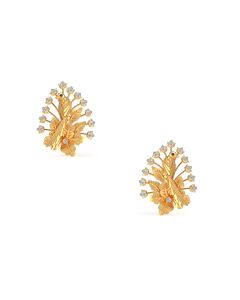 Floral Studs with Diamond-Petaled Bloom Design