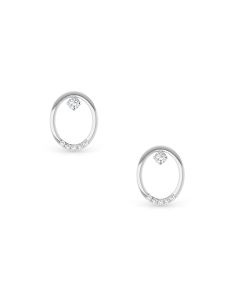 Twinkling Loop Diamond Stud Earrings