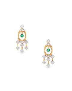 Emerald Design Diamond Earrings