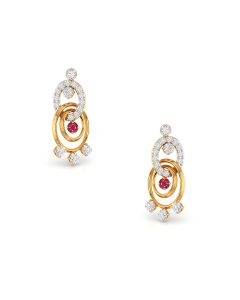 Impeccable Loops Ruby Diamond Studs